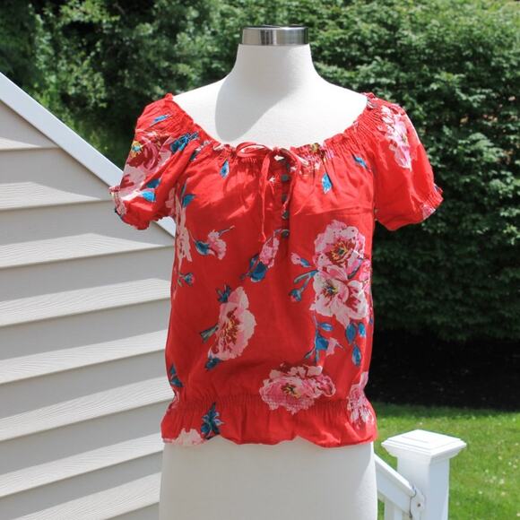 Terranova Women's Red Floral Blouse Size XS - Picture 3 of 11
